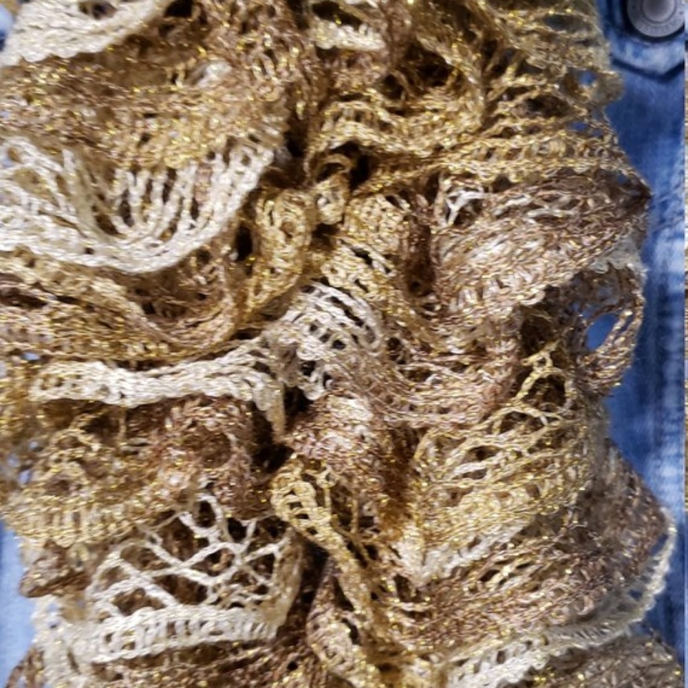 Hand Knitted Ruffle Scarf - Picture 3 of 3